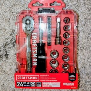 Craftsman Red 24-Piece Mechanics Tool Set